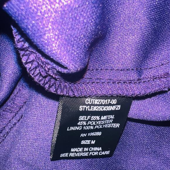 Trixxi Glittery Plunge Neck Long Sleeve Layered Dress Size M Medium NEW - Picture 6 of 9